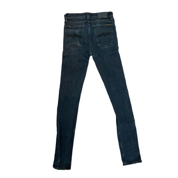 Nudie Jeans Co. Men's Skinny High Kai Org Black Denim Jeans Dark Wash 29 - Picture 4 of 11